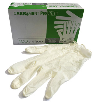 Gants latex naturel blancs poudrés - AGL Marine